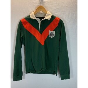Polo Ralph Lauren Rugby Shirt‎ Youth LG Long Sleeve Crest Kids green Orange